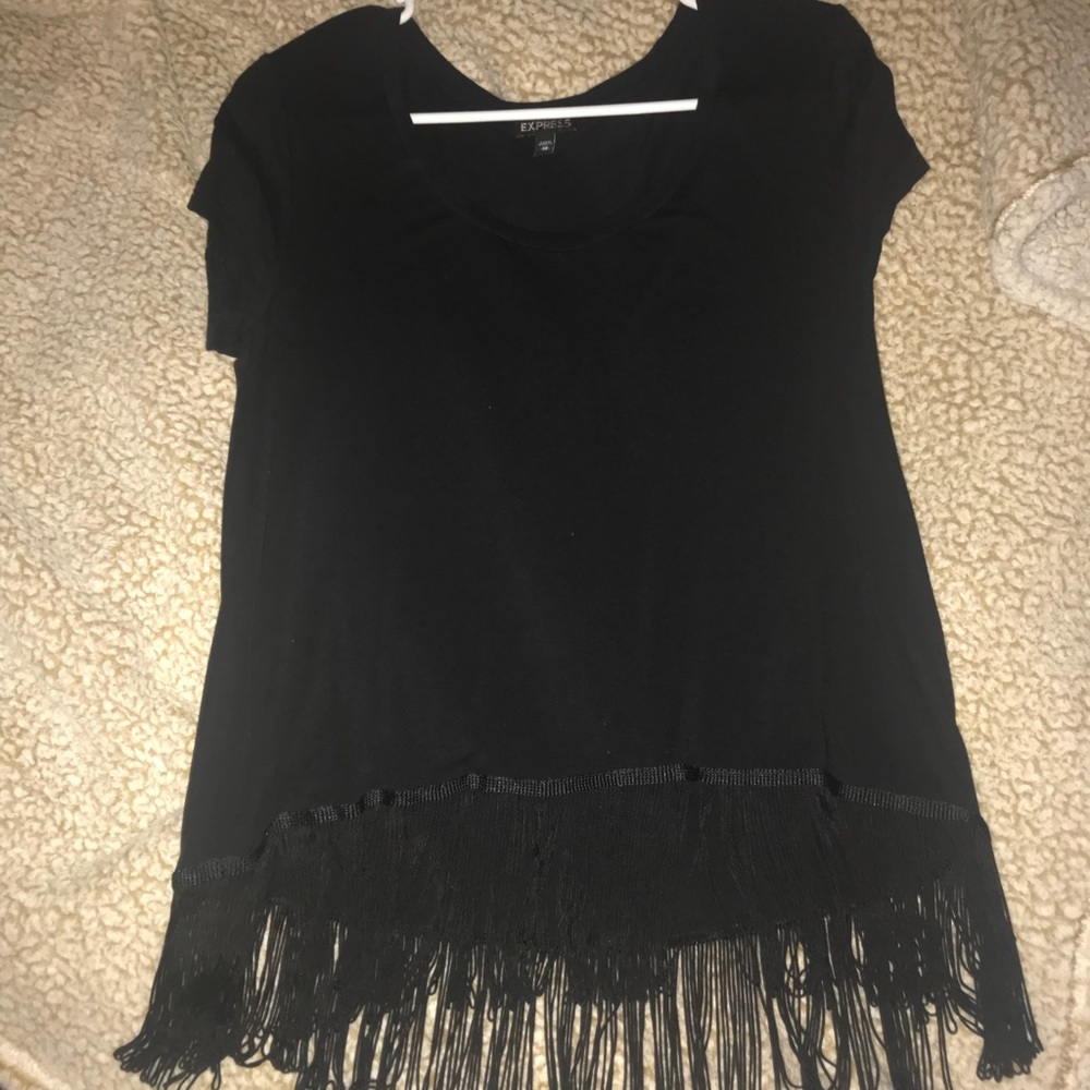 black fringe top